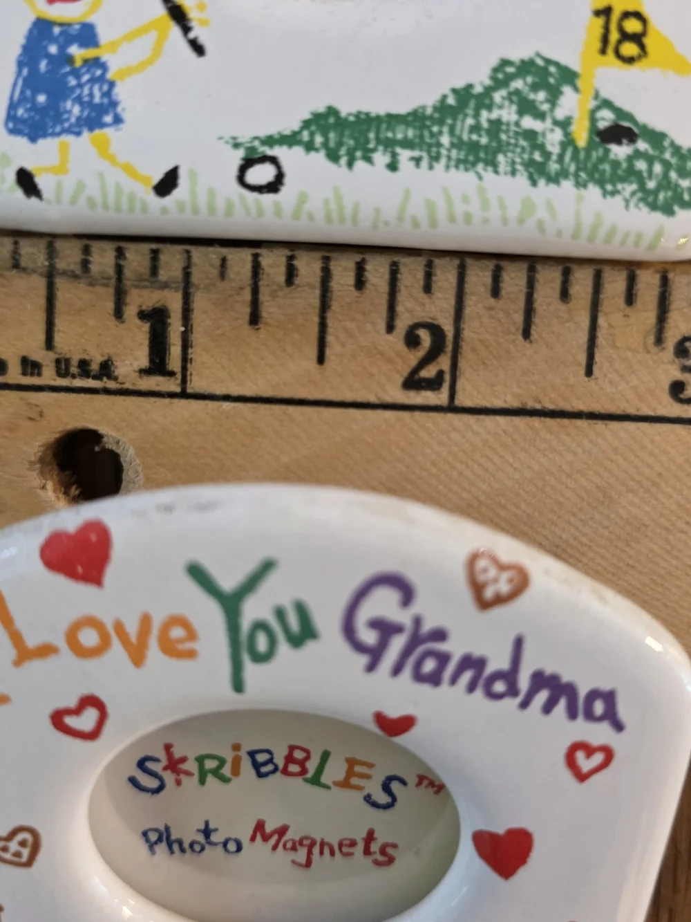 Skribbles 'I Love You Grandma/Grandpa' White Photo Magnets - Set of 2